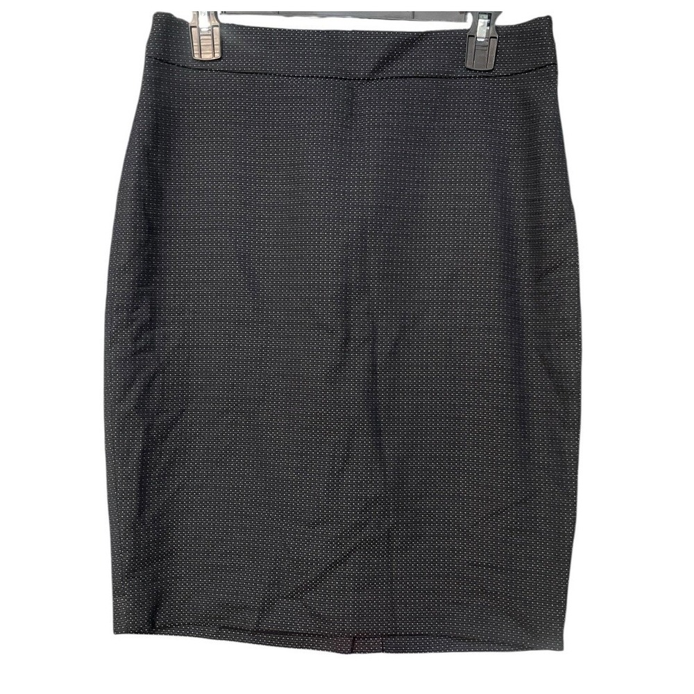 LOFT Navy Micro Polka Dot Skirt Size 6 NWT A-Line Knee Length Classic Work Skirt